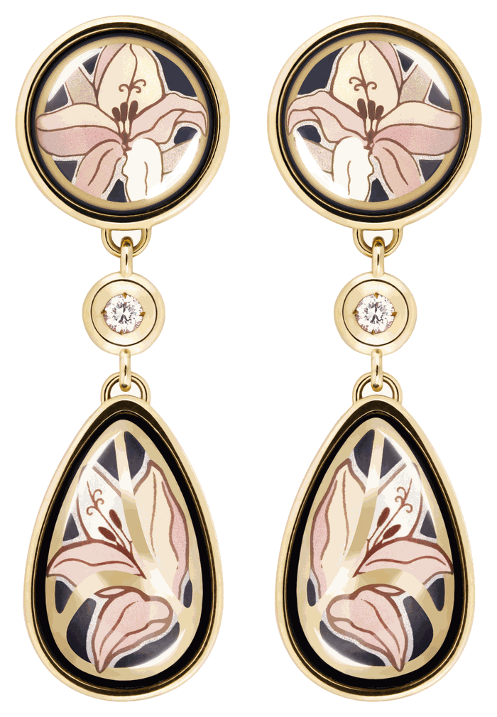 Висящи обеци с диаманти, Mucha Paris
