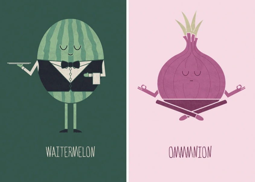 Илюстрации с плодове и зеленчуци, които ще ви направят деня