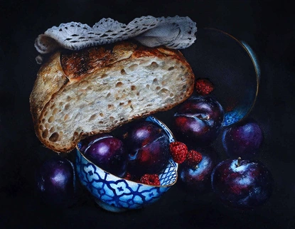 „Малиново синьо“ - естетиката на Петя Танева в изложба акварел