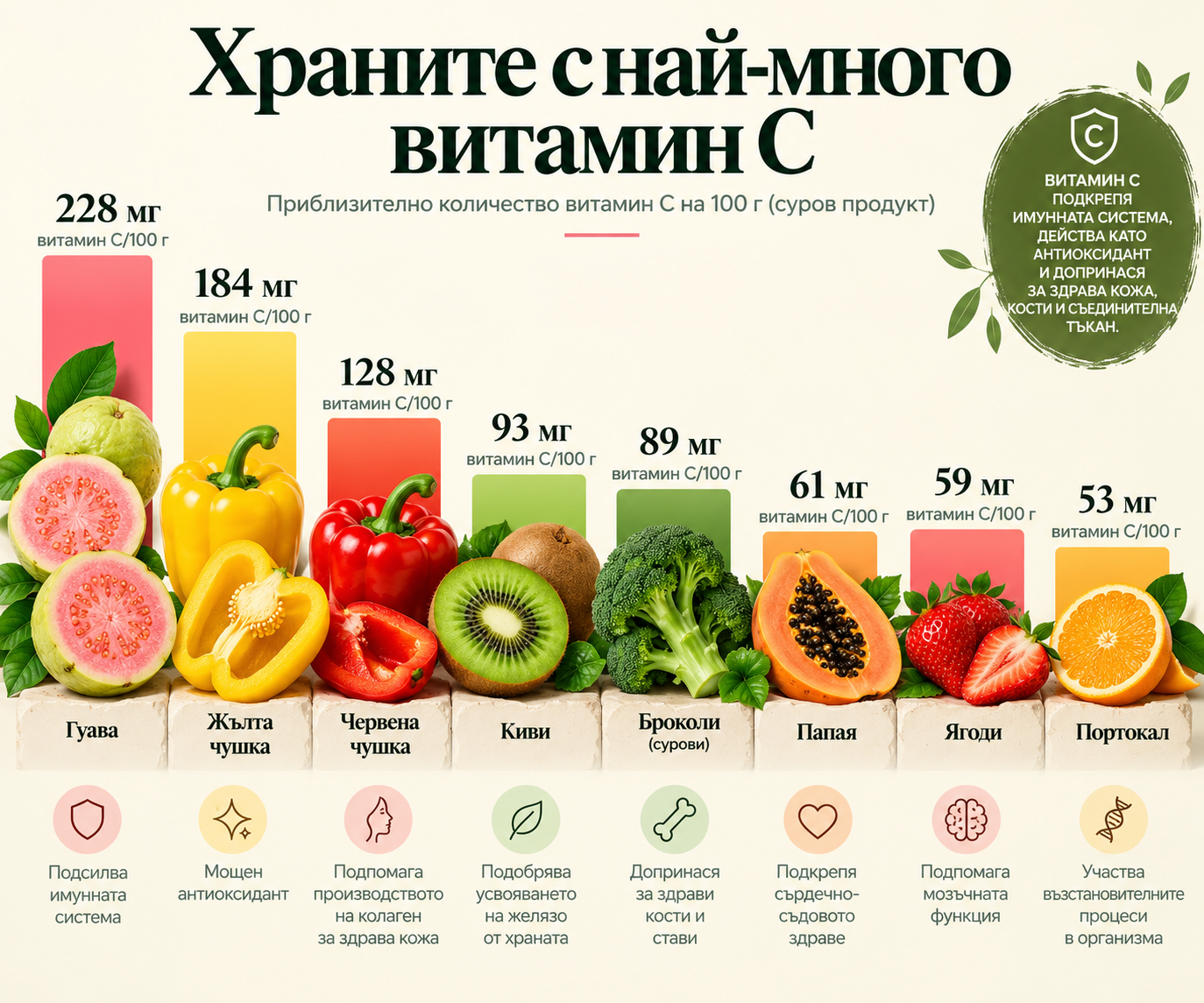8 храни с най-много витамин C, чушката бие портокала